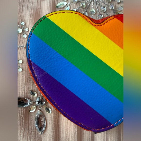 Kate Spade Pride Rainbow Love Heart Coin Purse - Picture 9 of 14